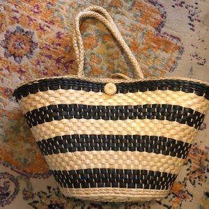 j crew woven large tote